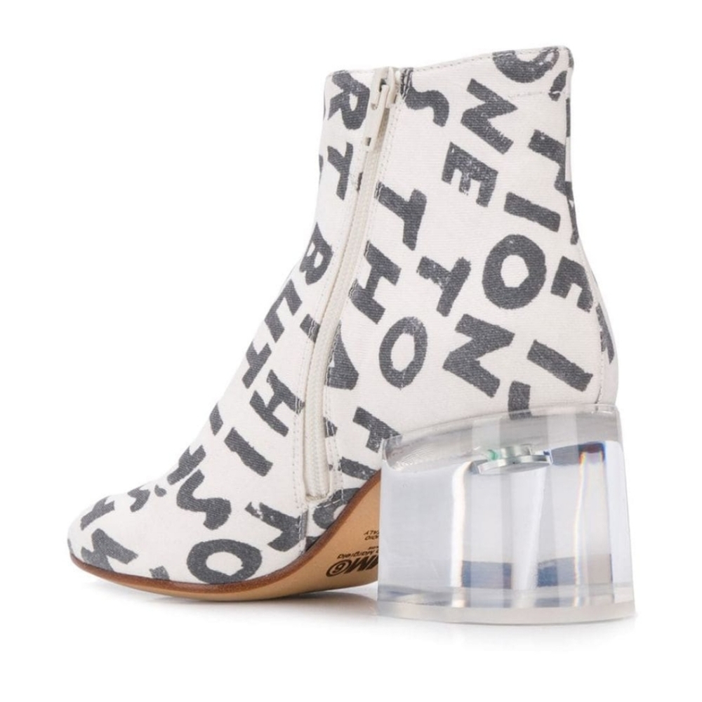 MM6 Maison Margiela Text Print ankle booties - Picture 3 of 4